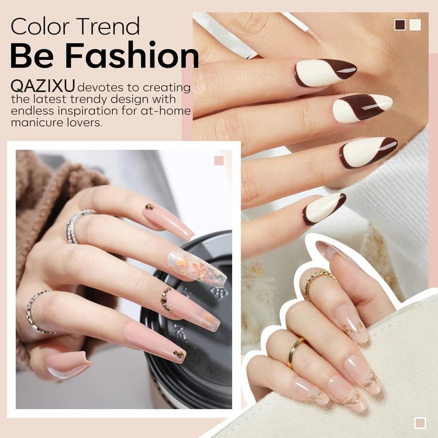 six‑piece milk tea gel nail polish set — image 6