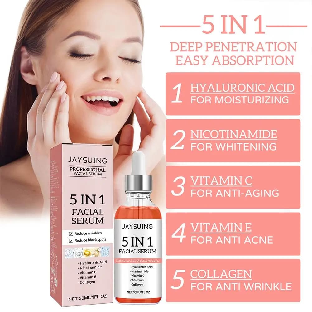 face serum bottle with vitamin c and hyaluronic acid — image 2