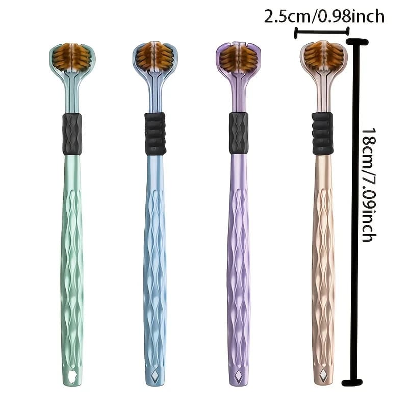 set of four ergonomic manual toothbrushes with soft‑grip handles — image 5