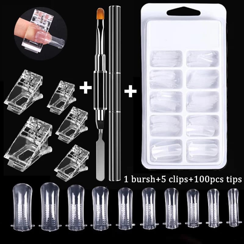 box of acrylic nail tips with UV gel polish — image 8