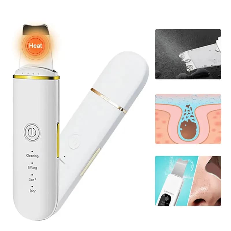 Ultrasonic facial scrubber with vibrating spatula — image 3