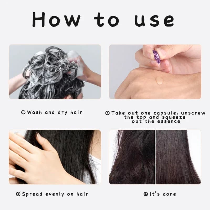 smooth silky hair vitamin capsules with keratin oil — image 3
