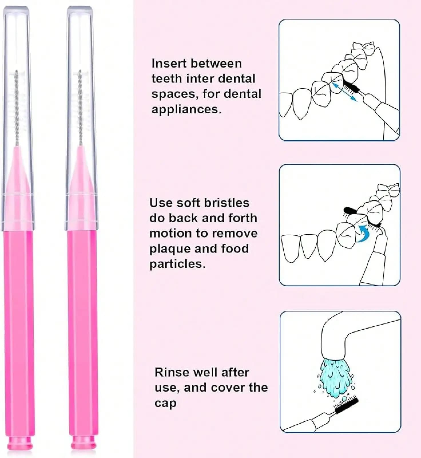 interdental brush toothpick set with 100 pieces — image 5