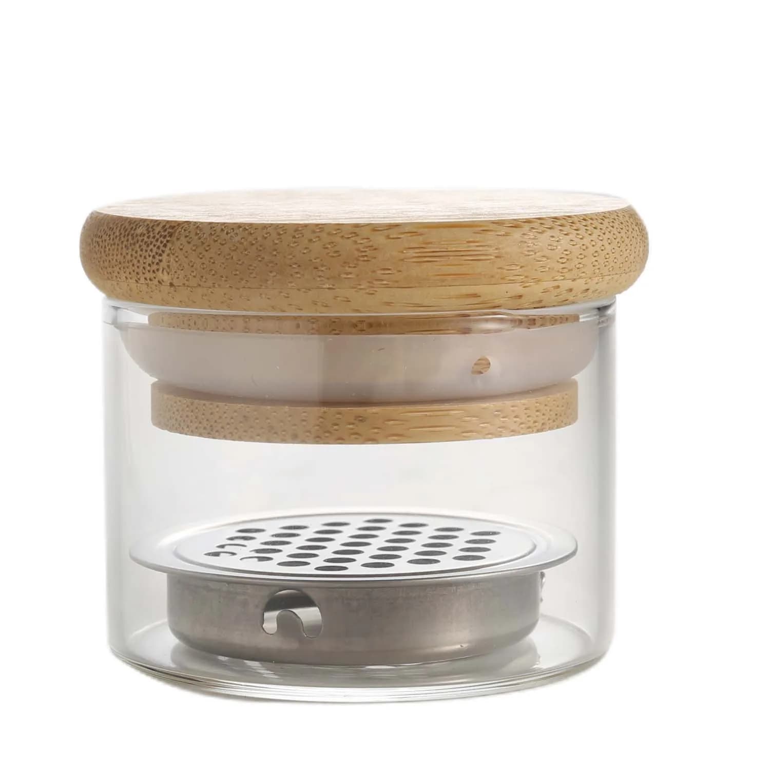 glass cup with stainless steel mesh for cleaning nail brushes — image 5