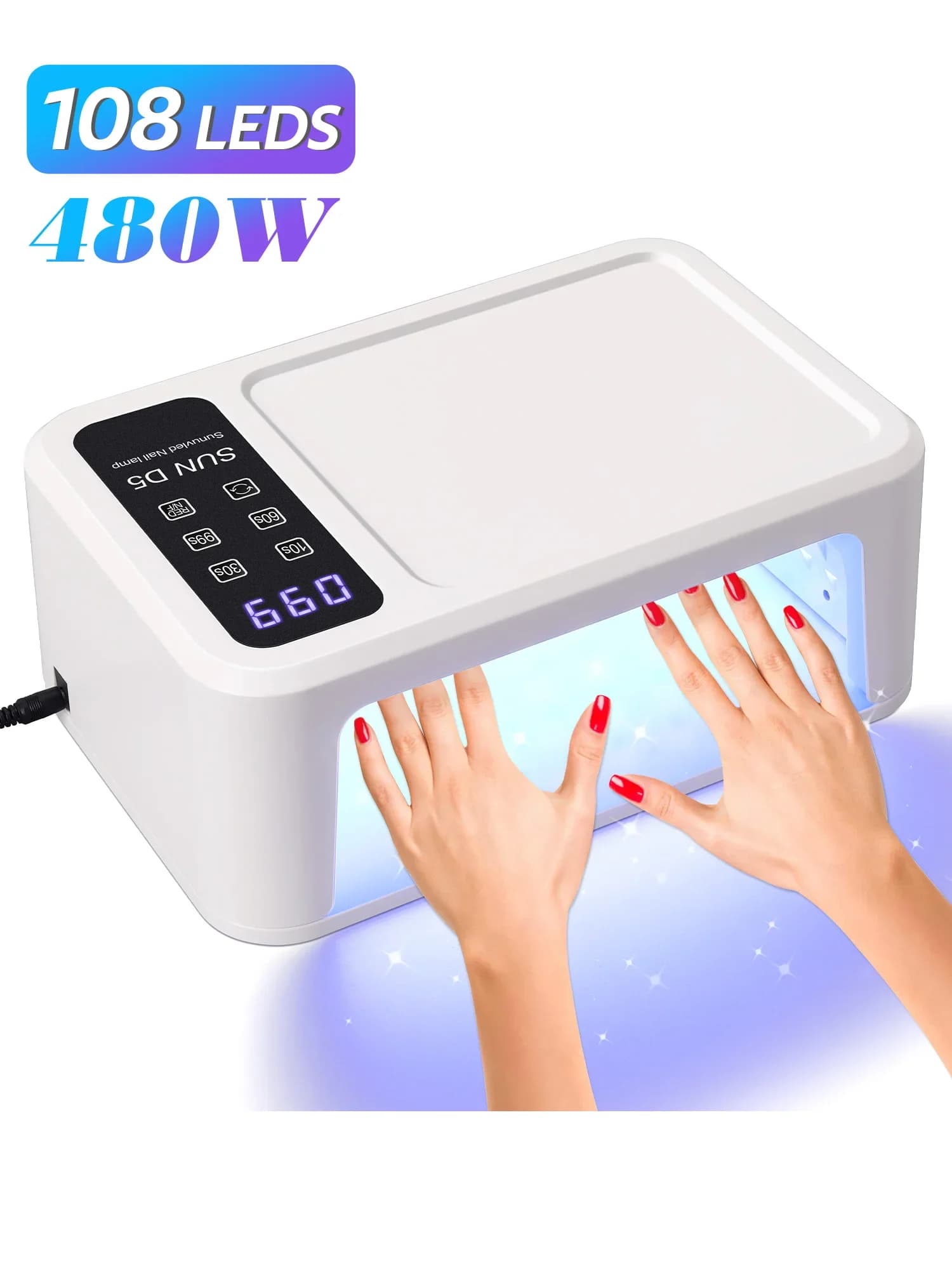 480W UV LED nail lamp with red light mode — image 7