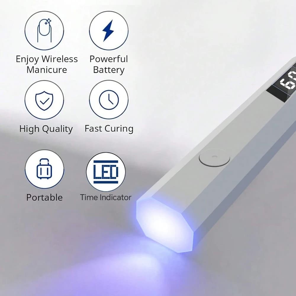 handheld rechargeable UV nail lamp for gel nails — image 3