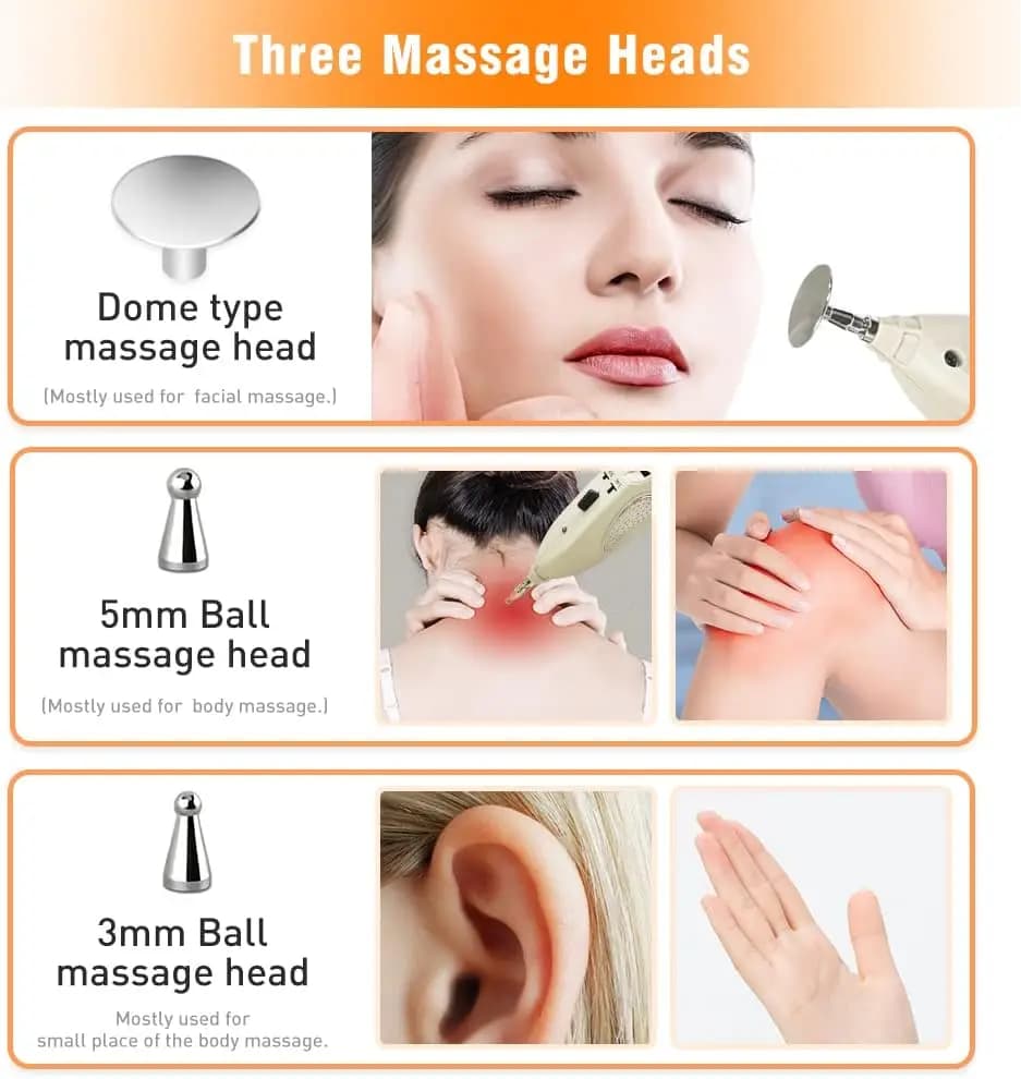 Electronic acupuncture pen with three massage heads — image 4