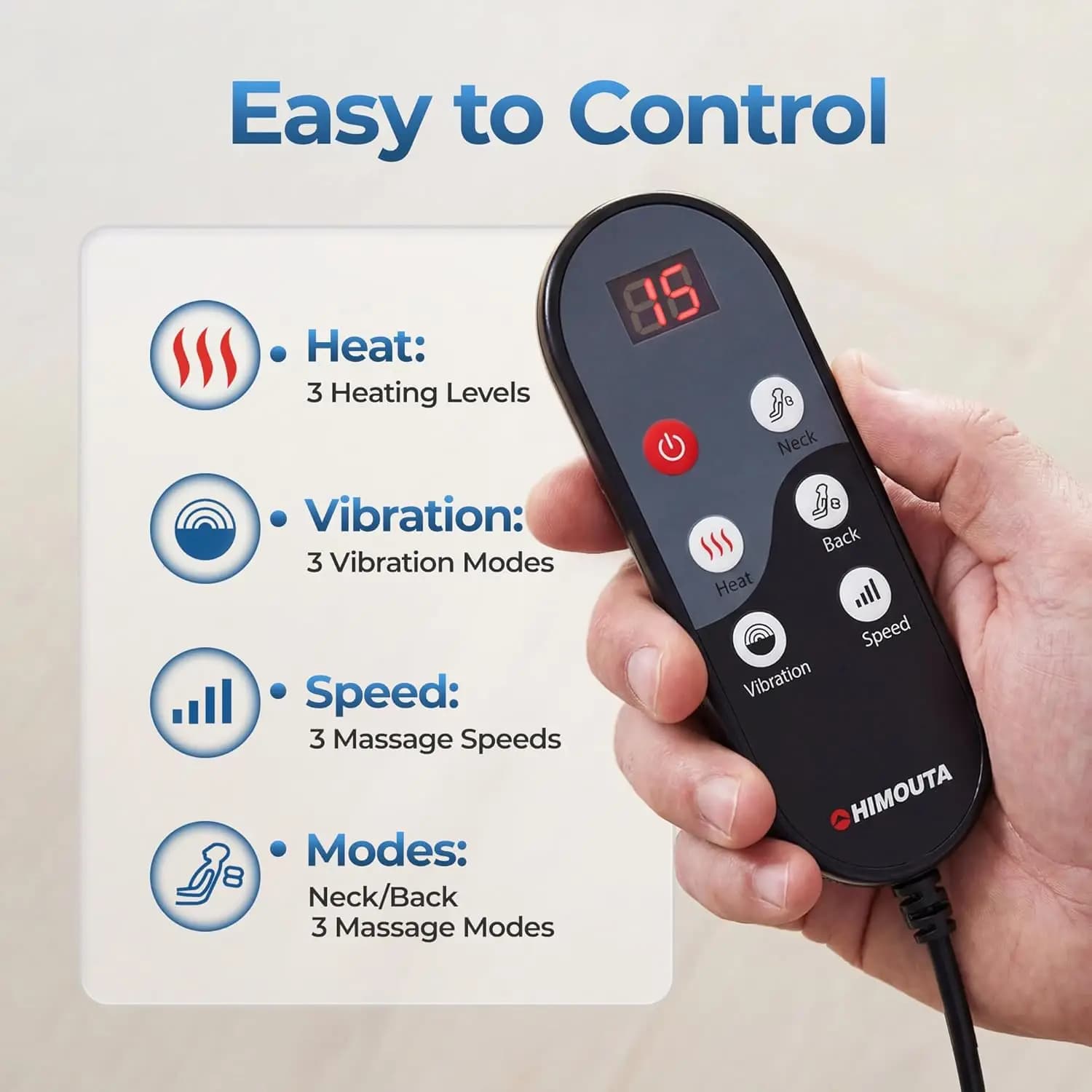 3-in-1 Shiatsu Neck and Back Massage Cushion with Heat - 4D — image 8