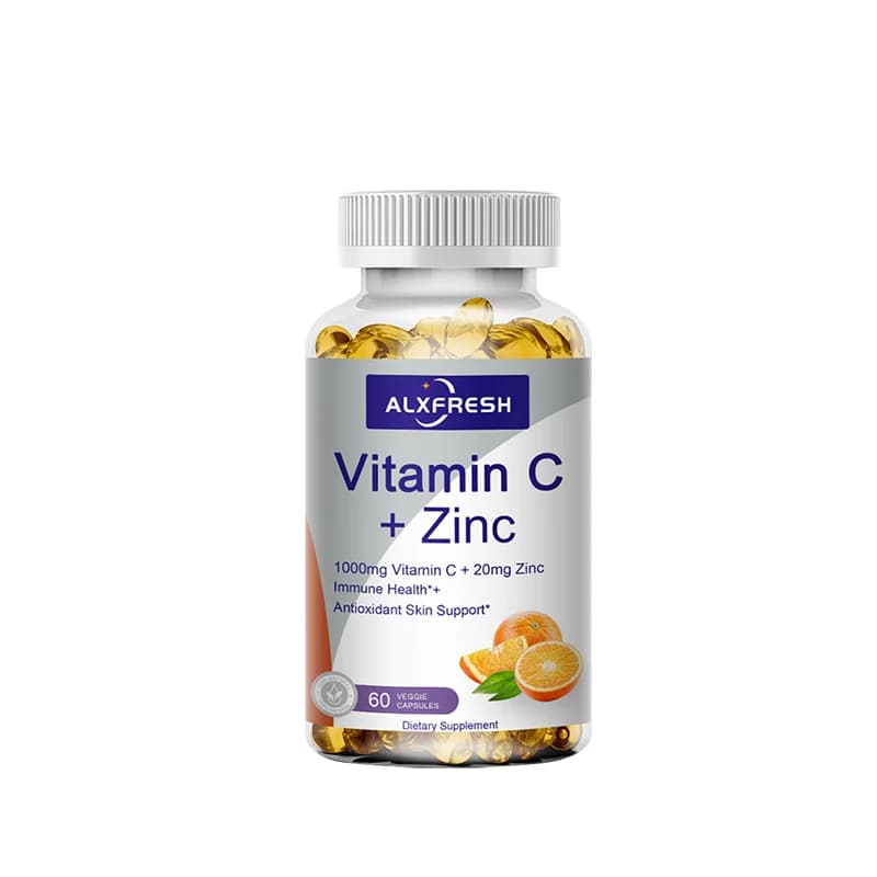 bottle of vitamin c with zinc capsules — image 8