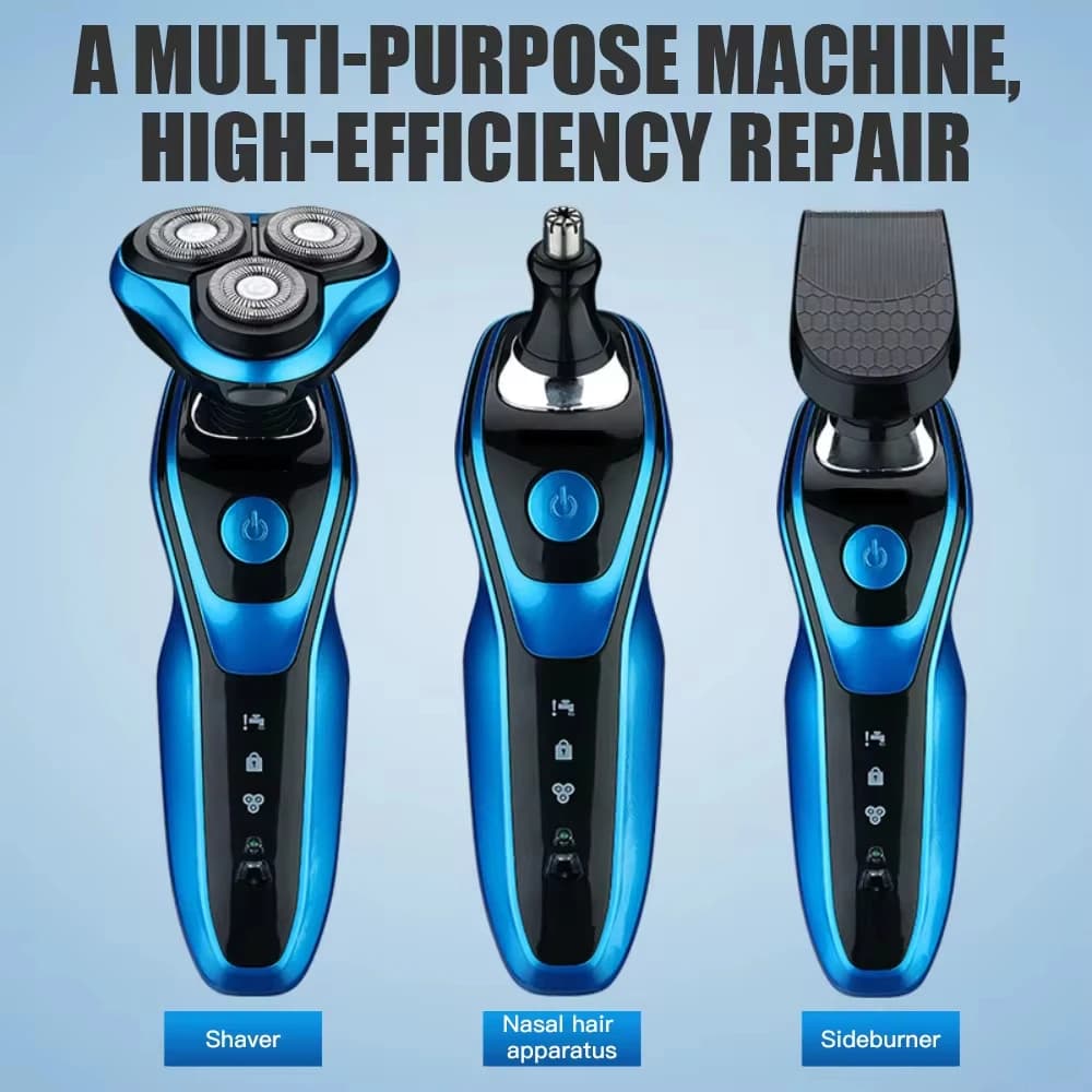 Waterproof 3-in-1 USB rechargeable electric shaver for men