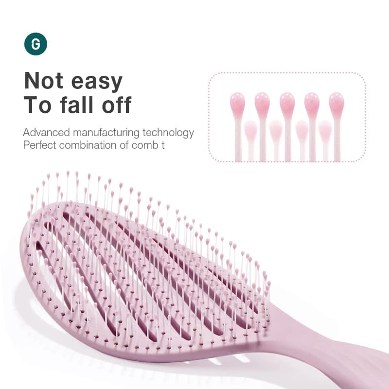 hollow out hair brush with scalp massage comb — image 3