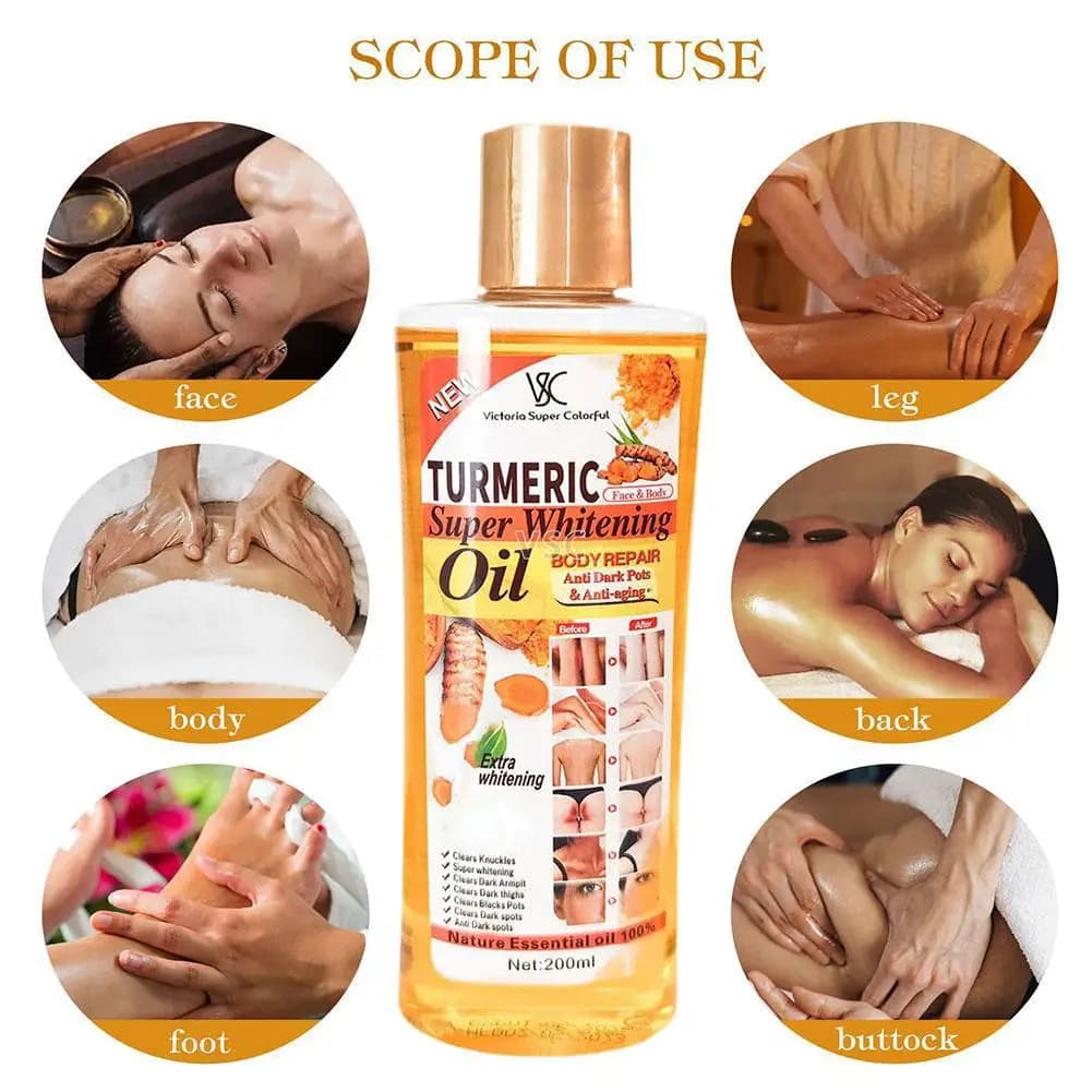 turmeric brightening body oil bottle — image 6