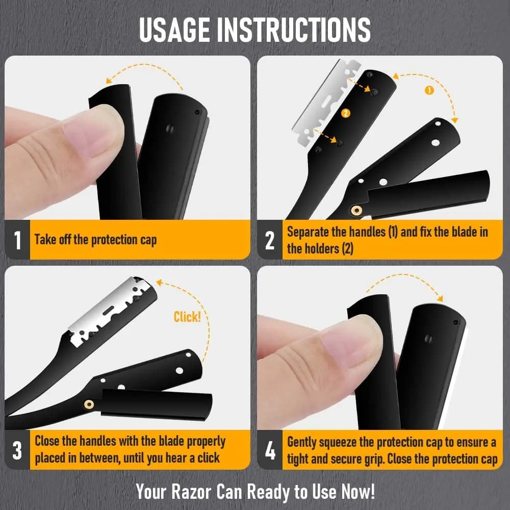 folding manual straight shaver — image 6
