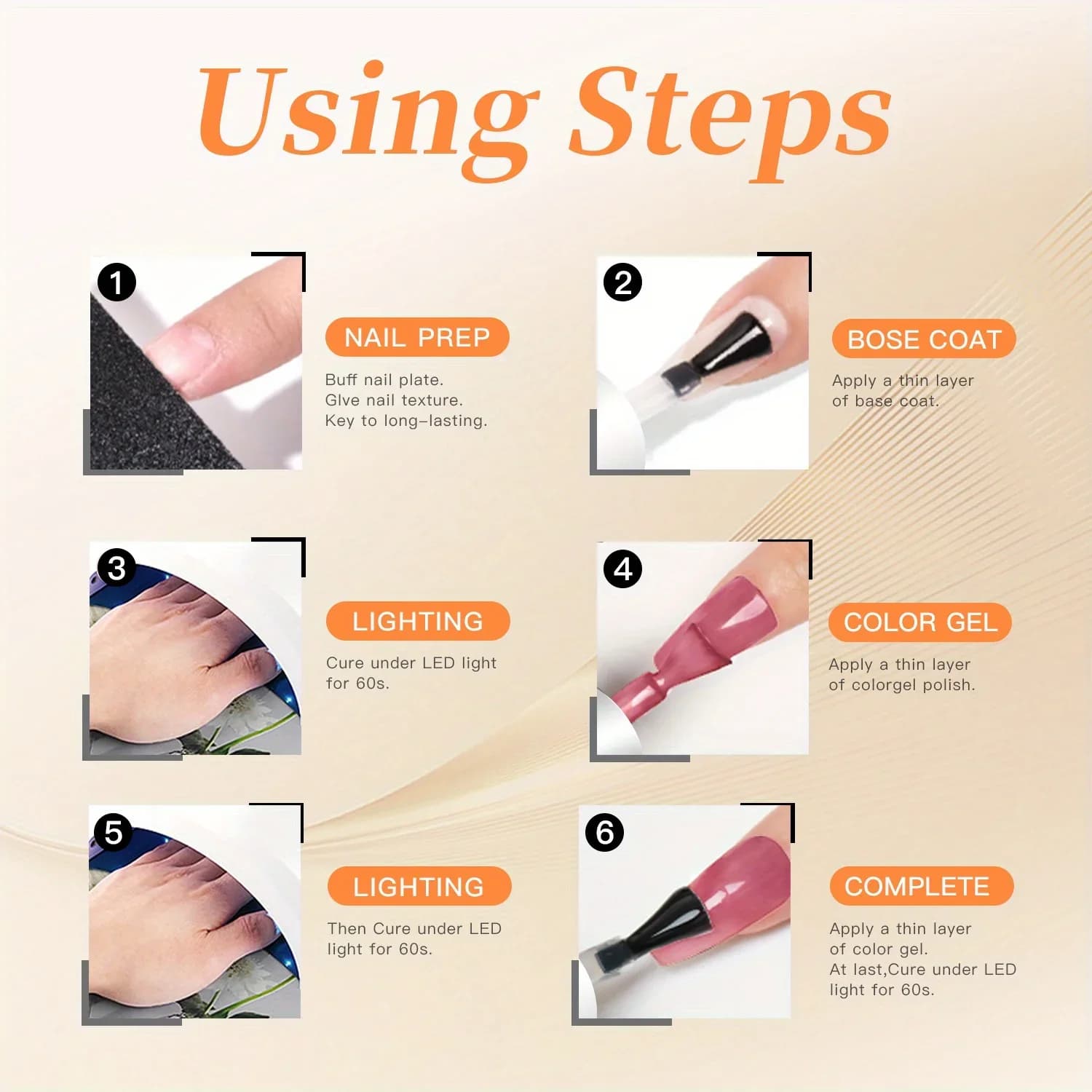 cat eye gel nail polish set with six colors — image 6