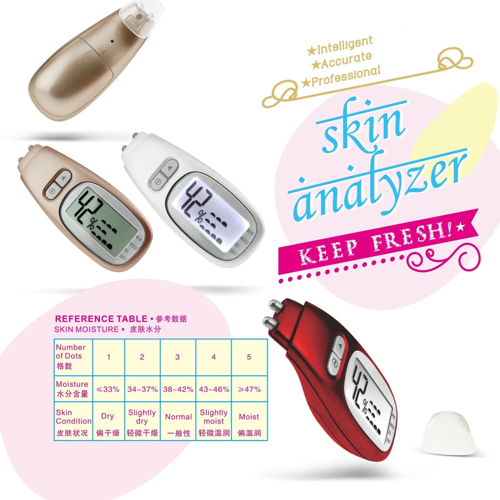 handheld digital skin tester with LCD screen — image 3