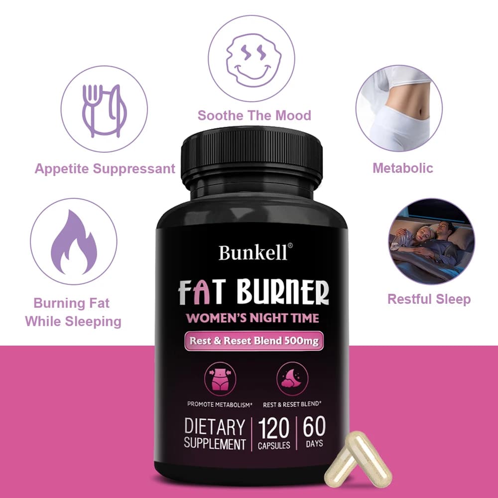 Women's nighttime fat burner supplement bottle — image 6