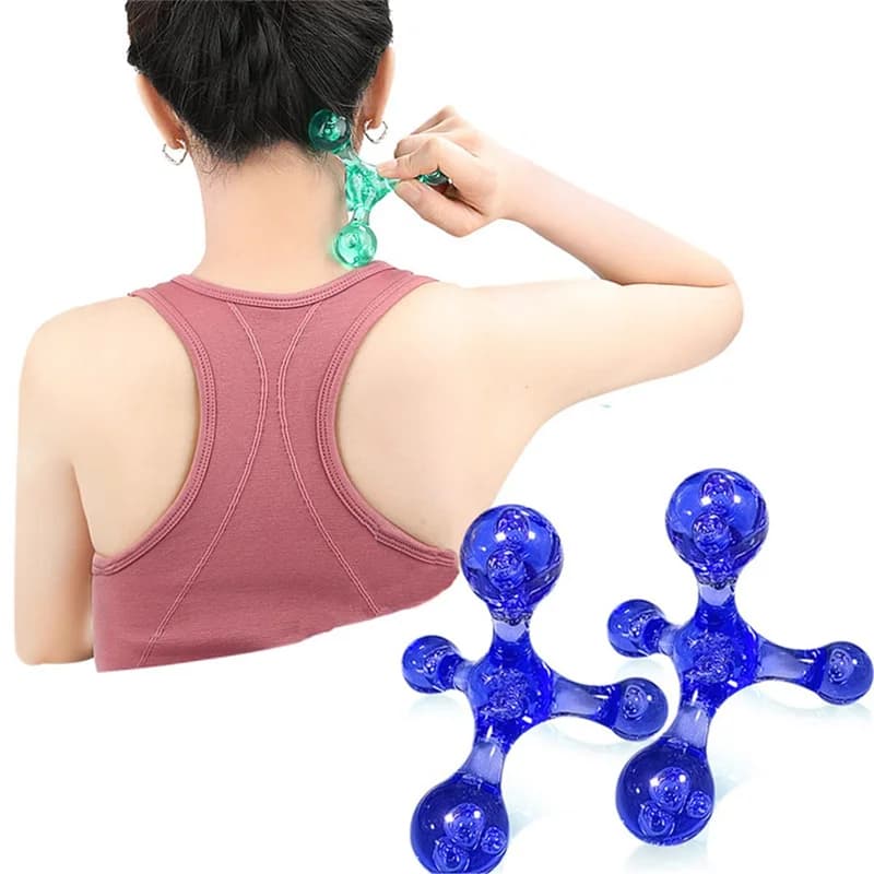 Handheld Deep Tissue Back Massager with 4‑Leg Acupressure Head