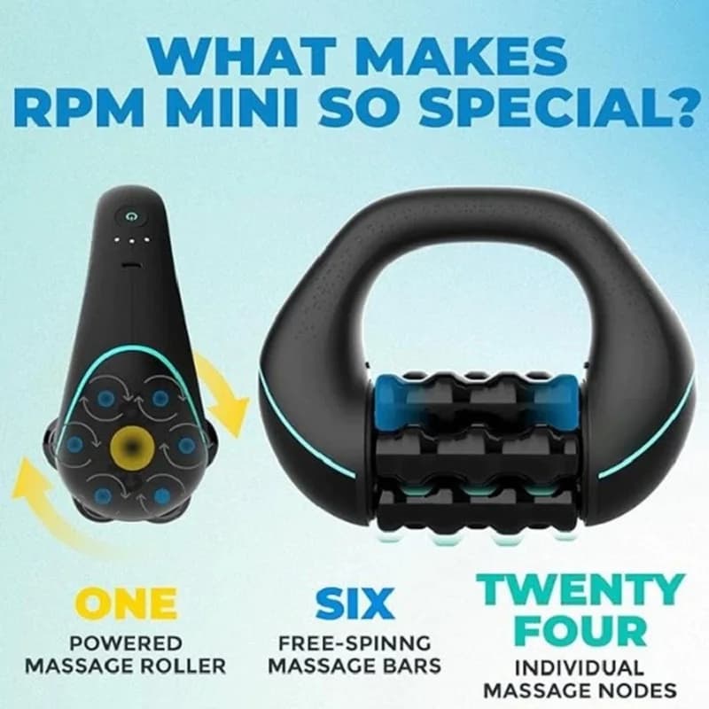 compact rolling percussive massager with handle — image 5