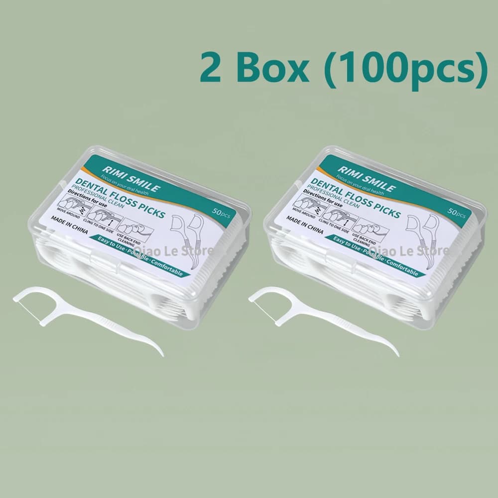 Disposable plastic dental floss toothpick — image 8