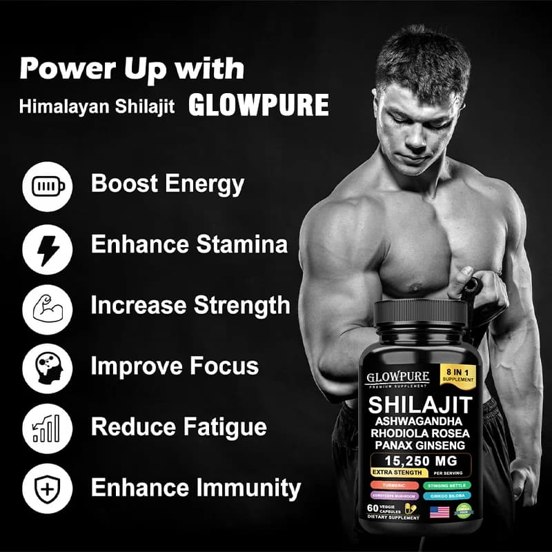 Shilajit supplement bottle with ginseng and ashwagandha — image 4