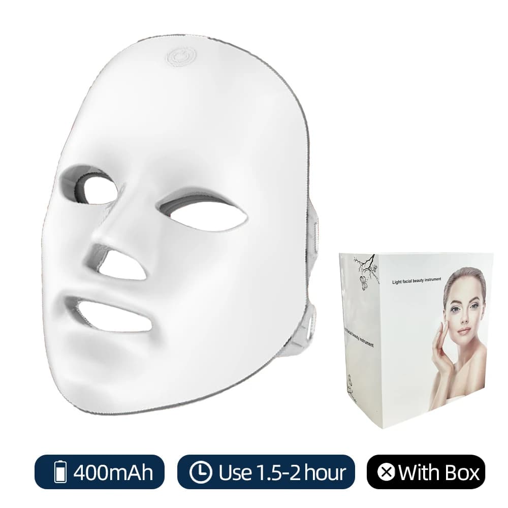 7‑color LED facial mask with red light panel — image 8