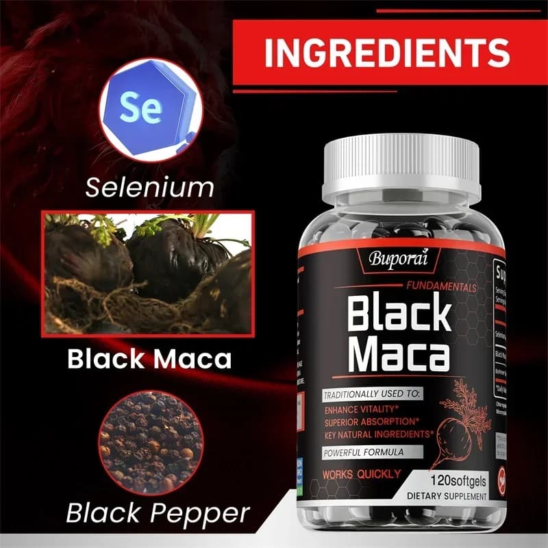 bottle of black maca supplement — image 3