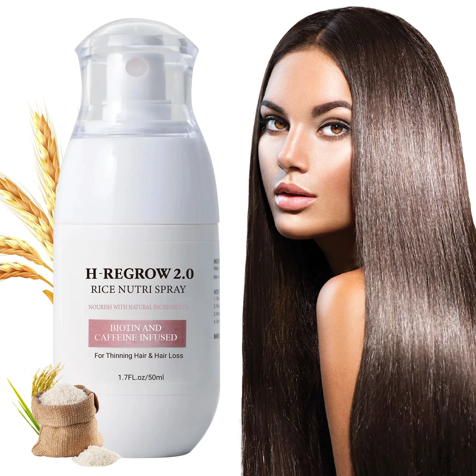 Fermented rice water hair growth serum bottle — image 1