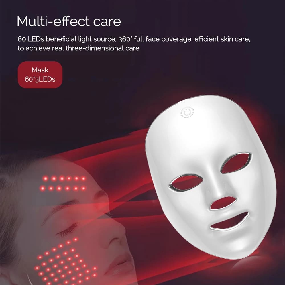 7‑color LED facial mask with red light panel — image 4