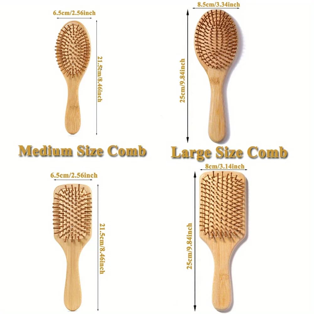 Wooden hair brush with natural bristles — image 5