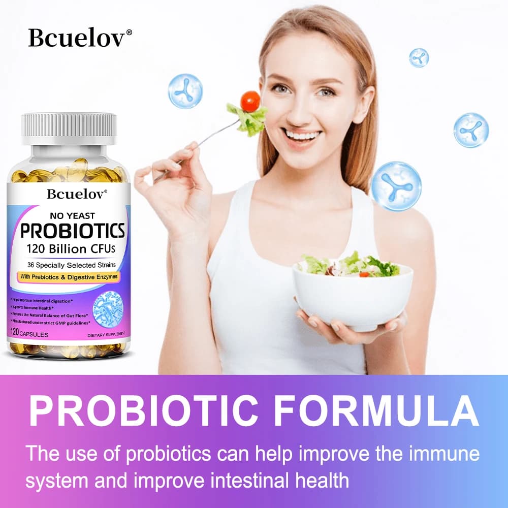 bottle of probiotic capsules with prebiotics and enzymes — image 6