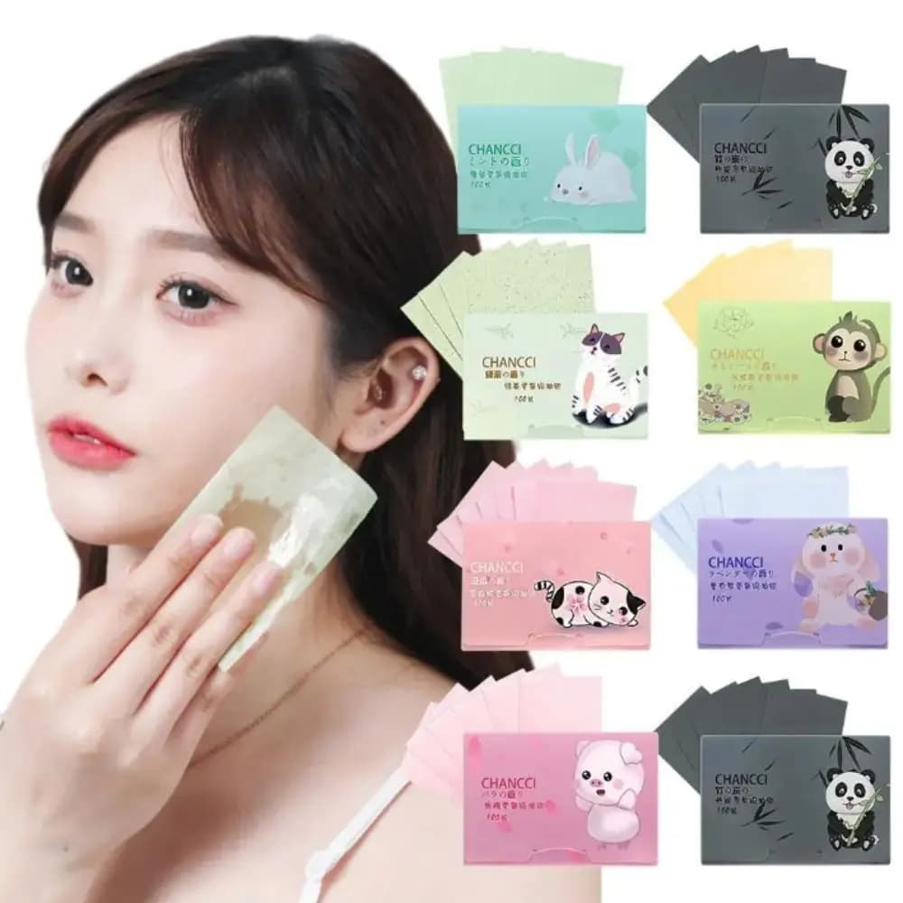 green tea facial oil absorbing paper sheets — image 3