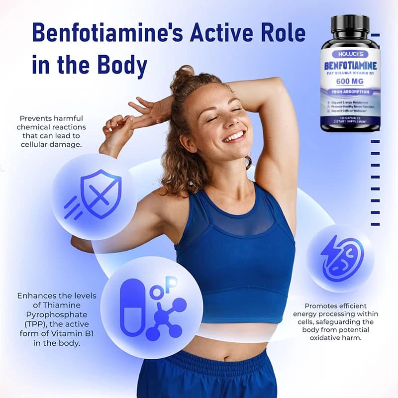 bottle of benfotiamine 600 mg capsules — image 3
