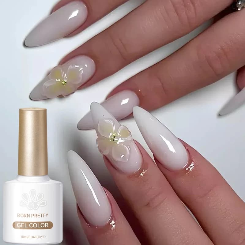 milky jelly white gel nail polish bottle — image 5