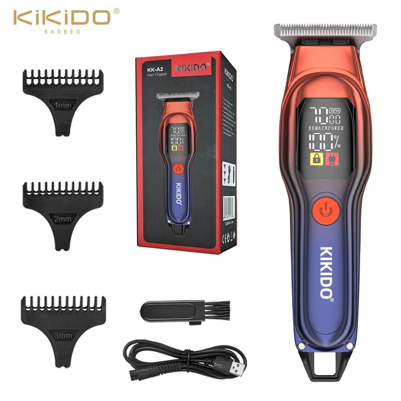 stainless steel rechargeable electric hair clipper — image 5