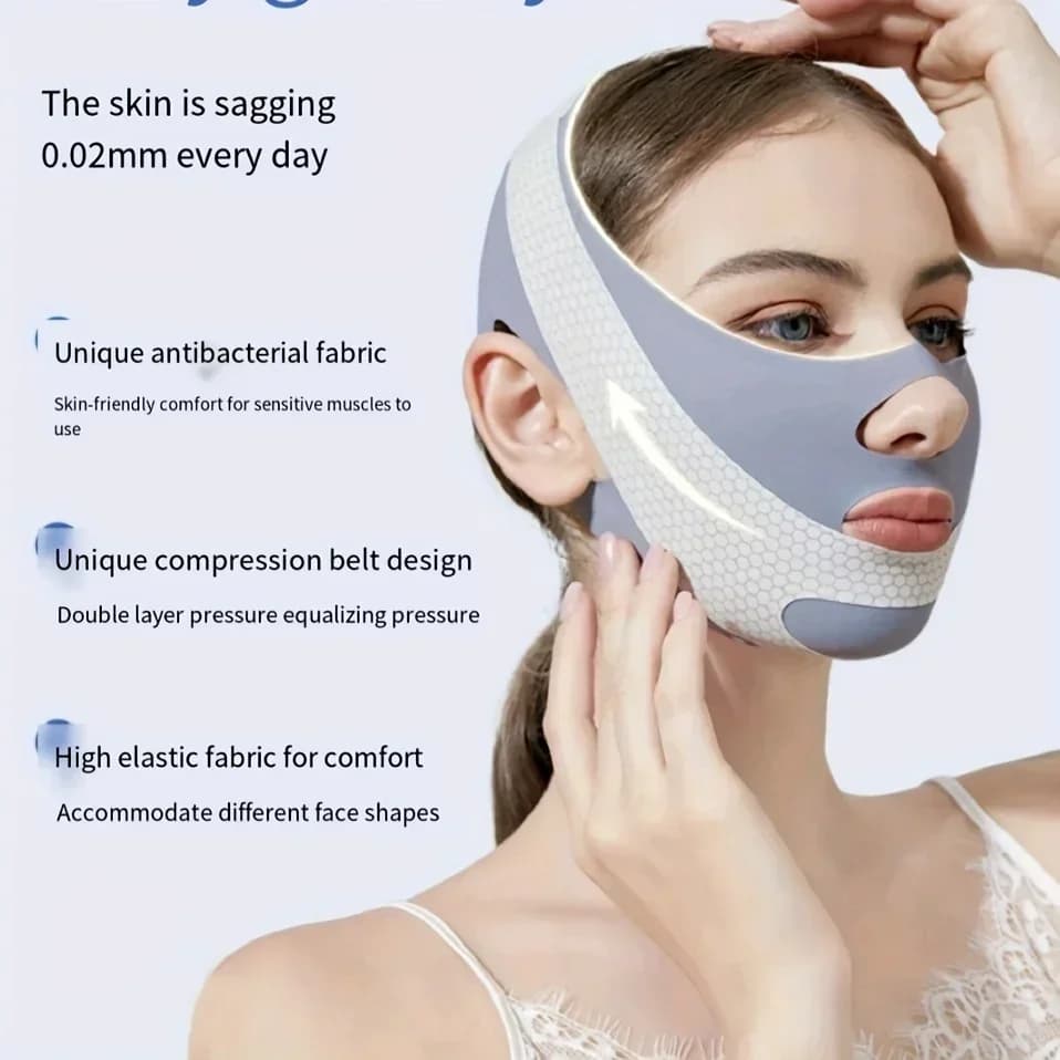 V‑Line face slimming bandage wrapped around jawline — image 2