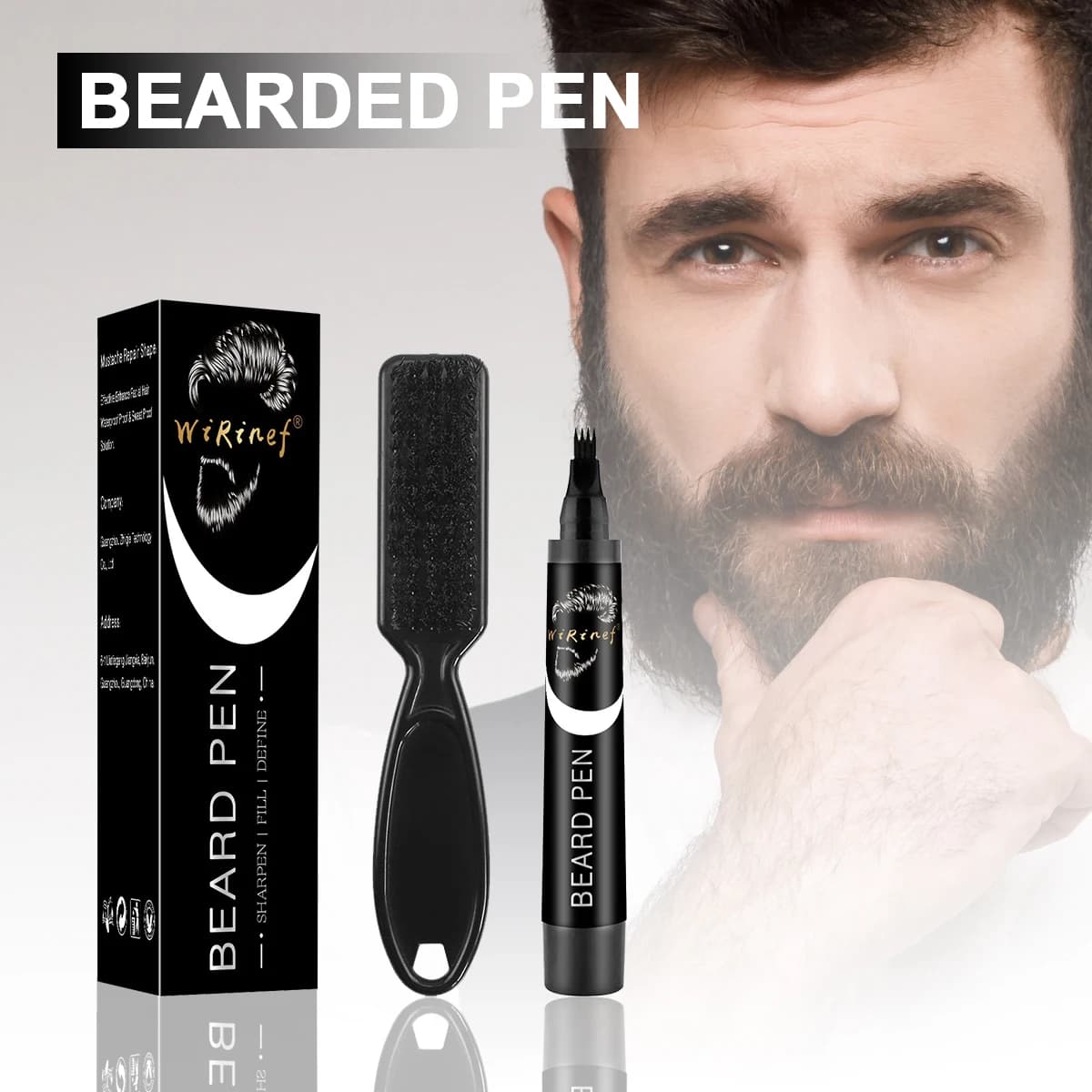 black beard styling pen with brush — image 5