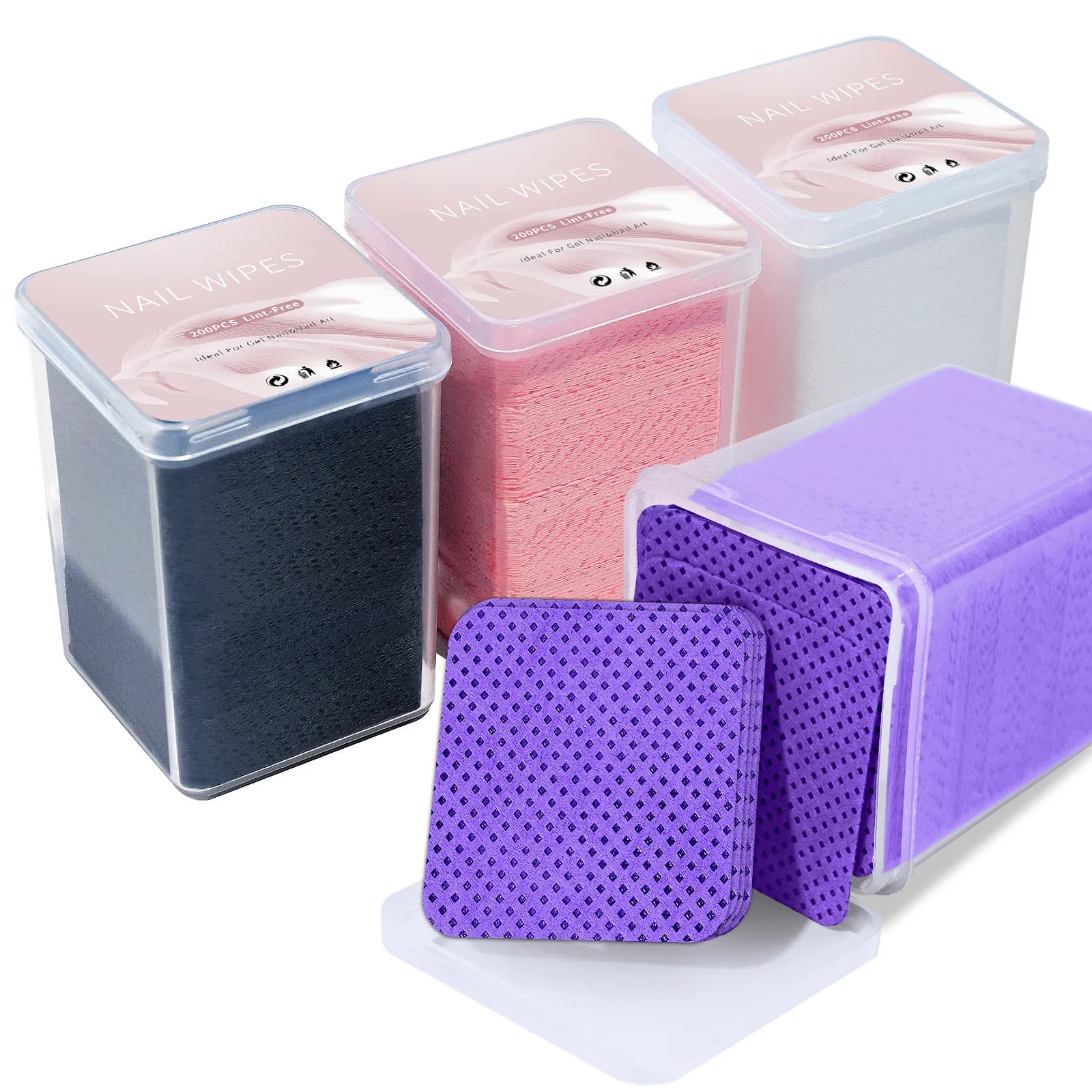 lint-free nail polish remover cotton wipes — image 1