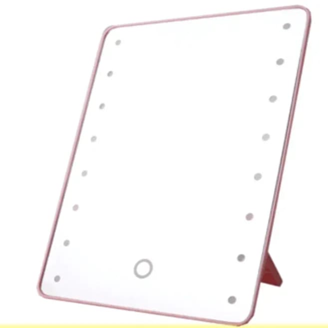 portable makeup mirror with 16 touch-adjustable LED lights — image 6