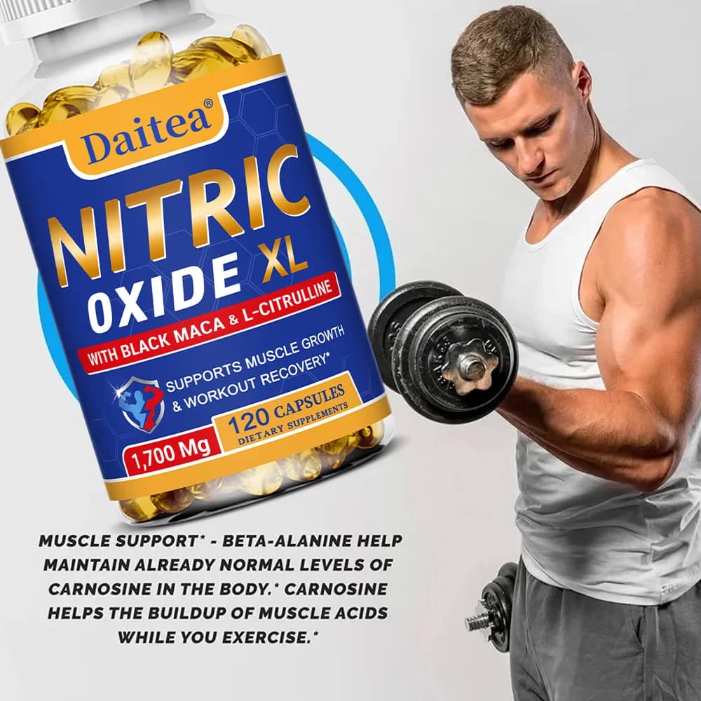 bottles of nitric oxide men's health capsules with maca root — image 3