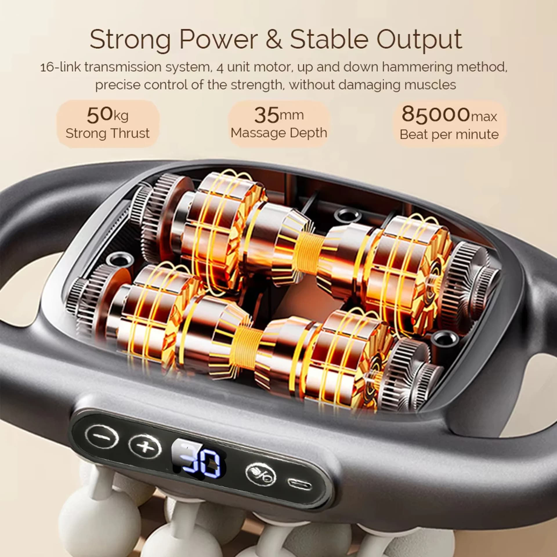 deep tissue massage gun with 16 interchangeable heads — image 5