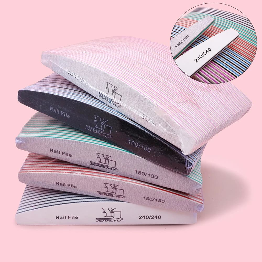 Mixed grit nail file set with five colors — image 1