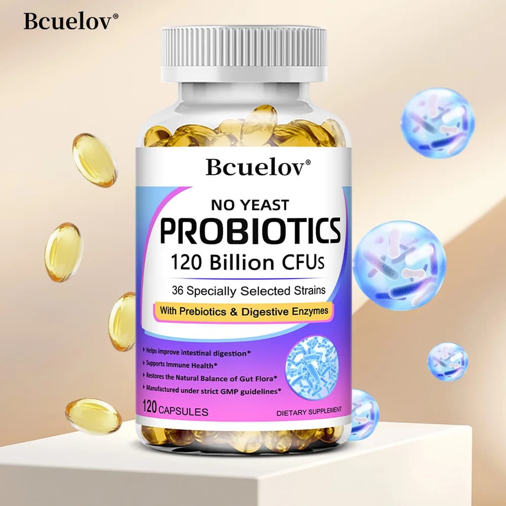 Probiotic blend with prebiotics and digestive enzymes – 120 capsules