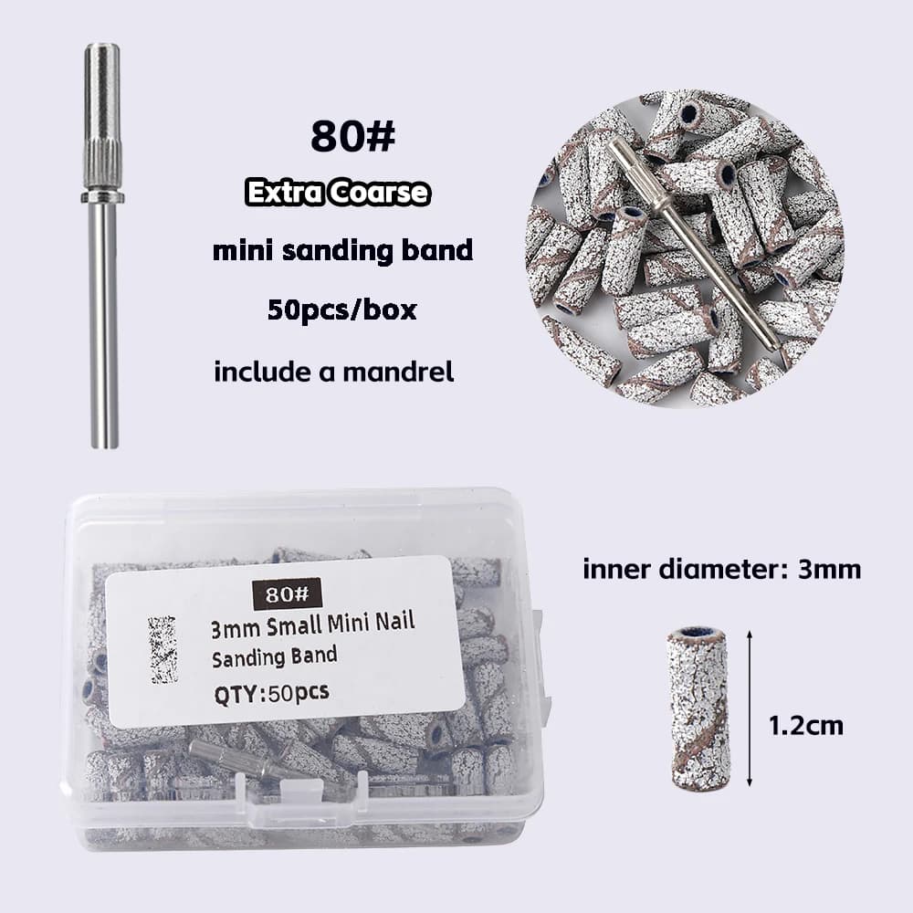 3mm nail sanding bands with 80‑240 grit for mini drill — image 8