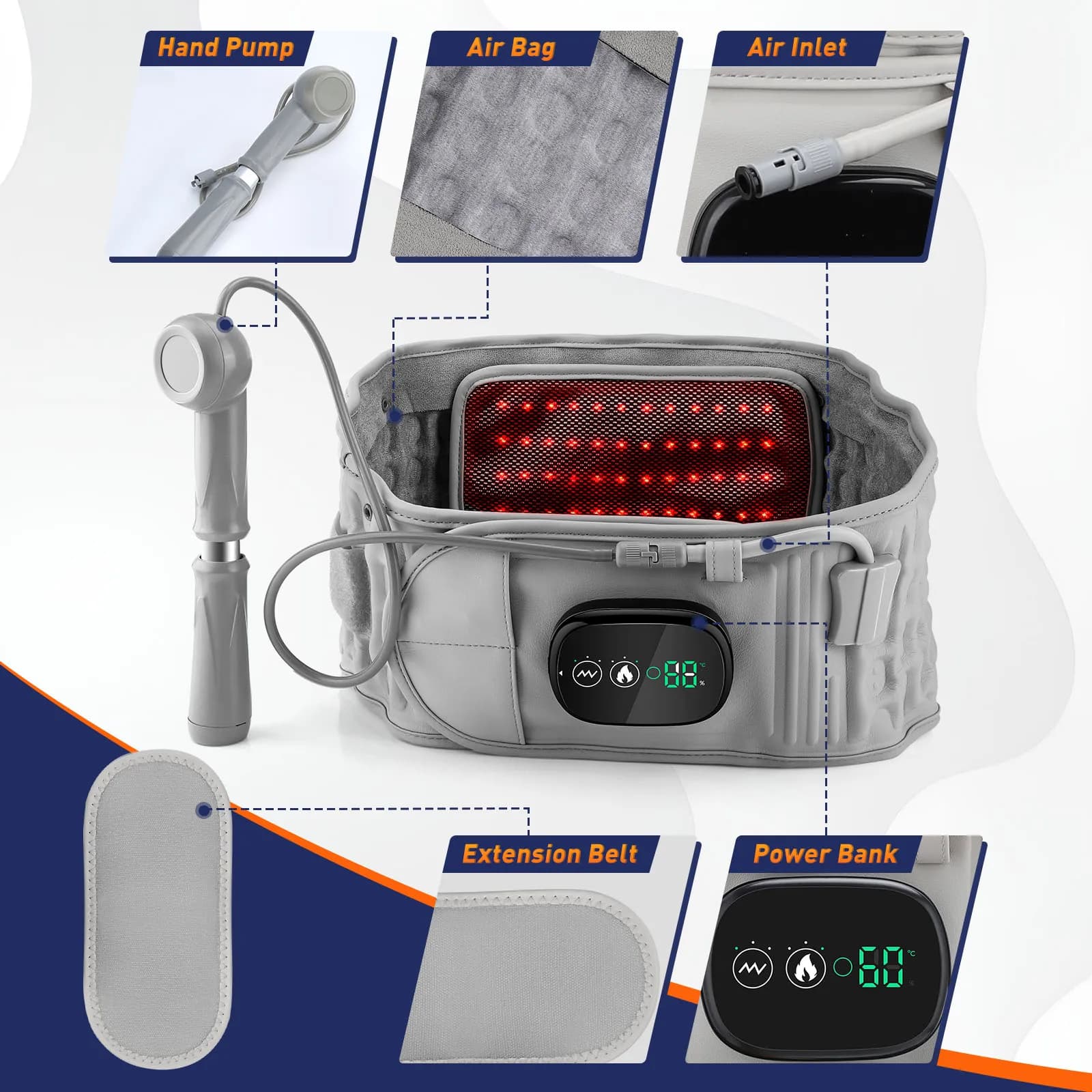 heated vibration waist massager belt — image 4