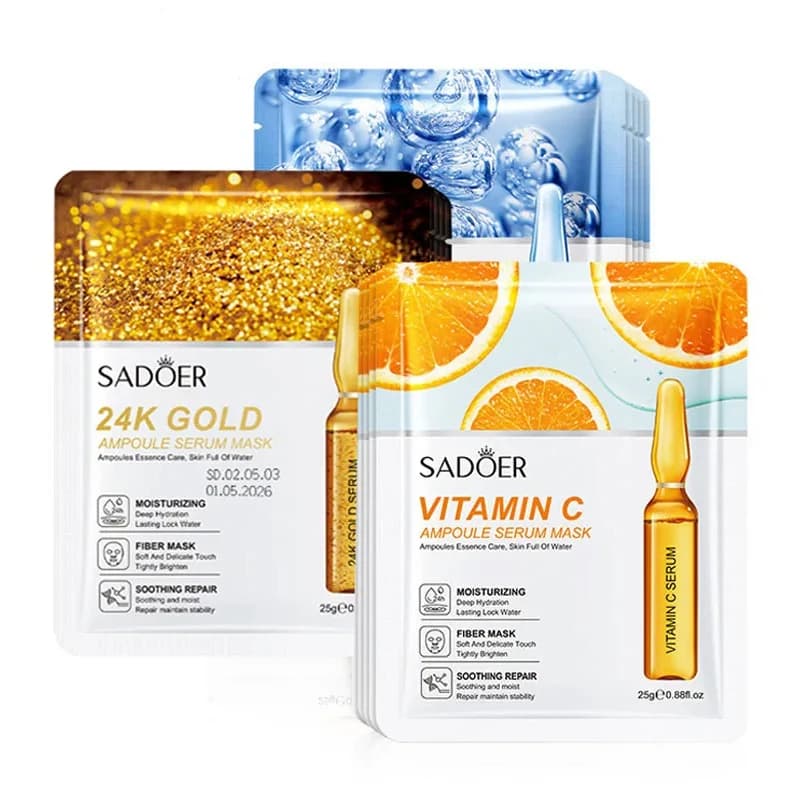 24K gold vitamin C hyaluronic acid facial mask pack — image 6