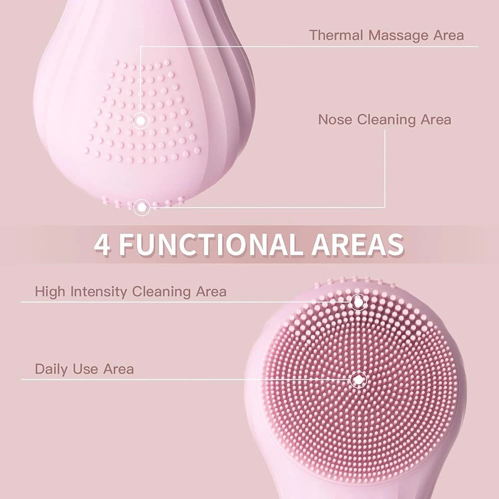 waterproof rechargeable sonic facial cleansing brush — image 4