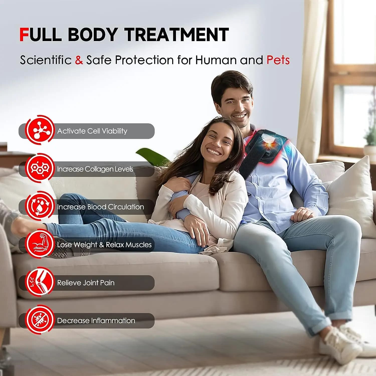 Red and infrared LED light therapy belt — image 4