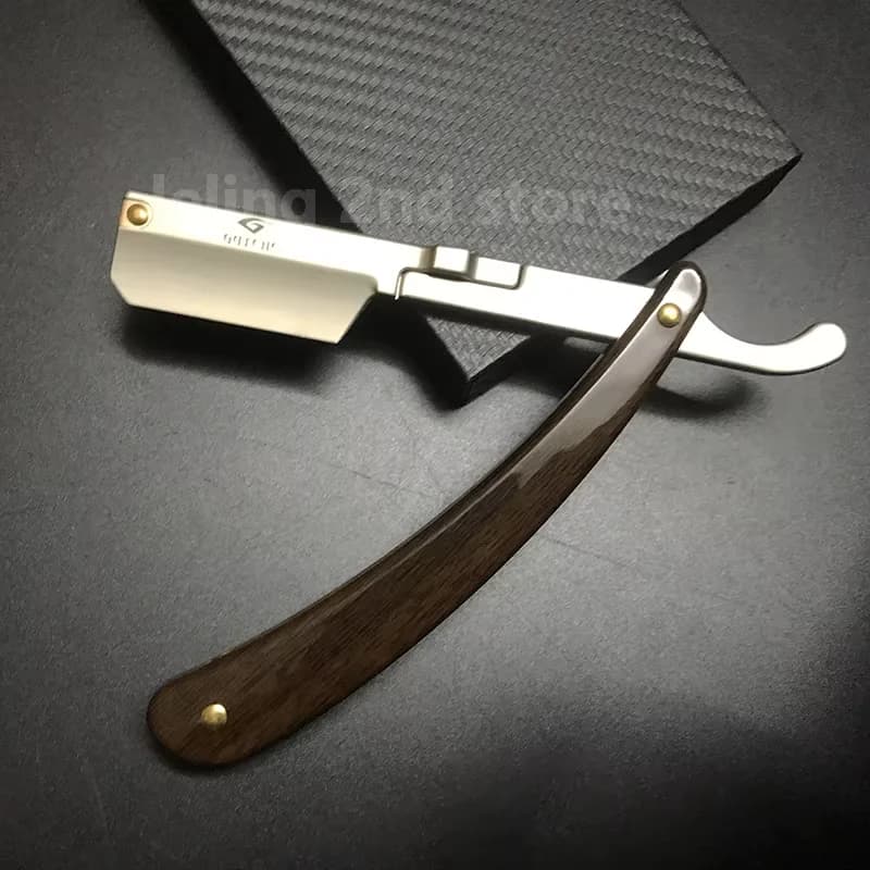 folding stainless steel straight razor — image 5