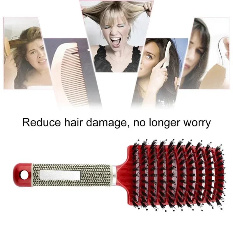 boar bristle and nylon scalp massage hair brush — image 5