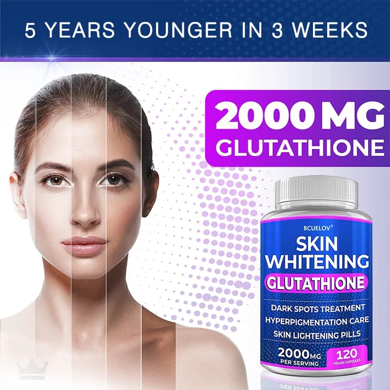 Turmeric bearberry glutathione skin support pills bottle — image 3